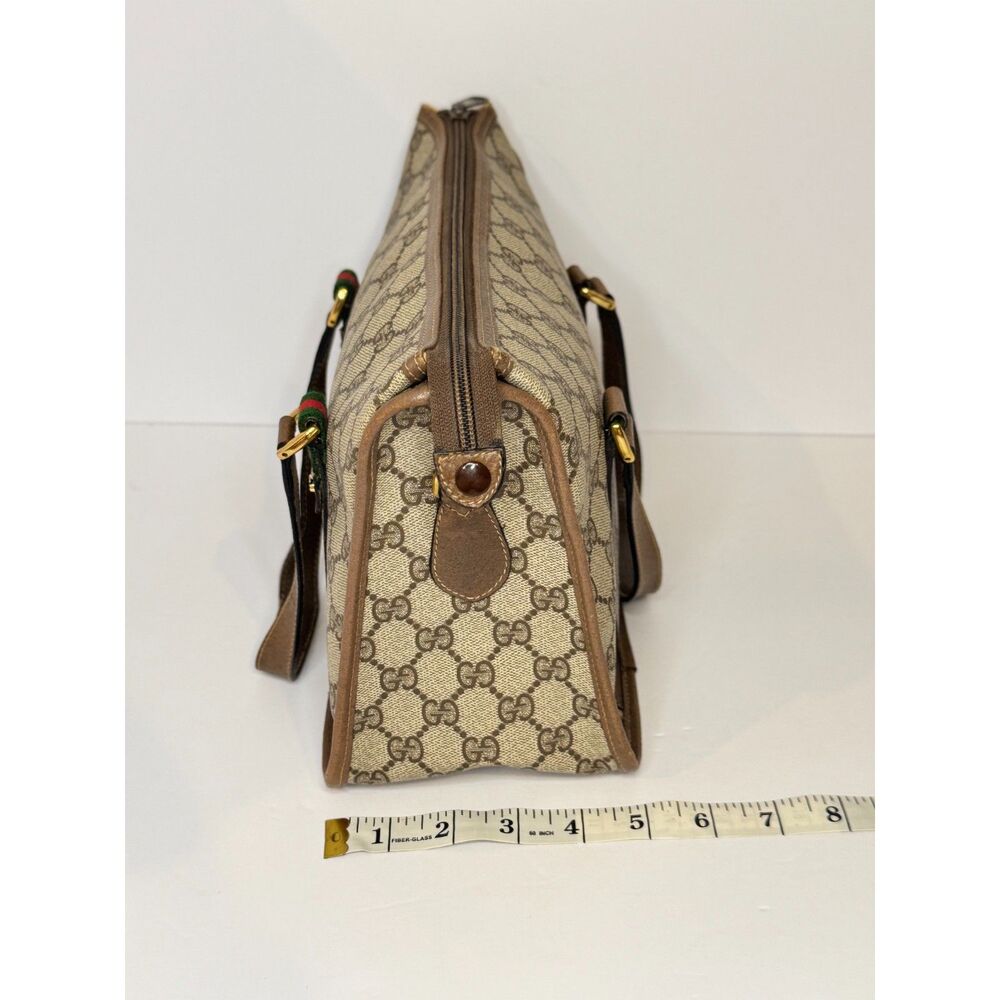Vintage Gucci GG Supreme Web Sherry Line PVC Boston Bag Purse Italy - Picture 5 of 15